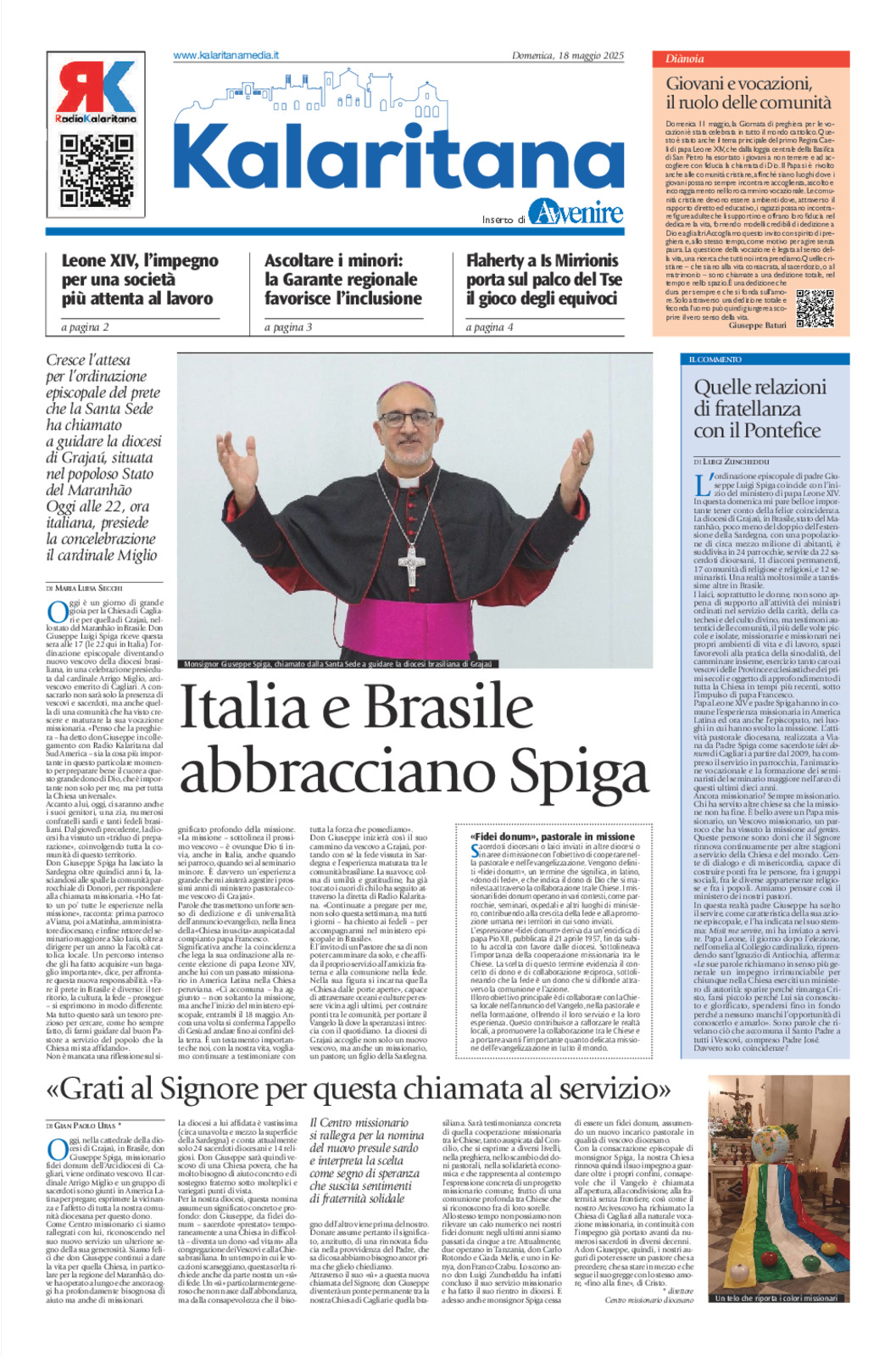 Kalaritana Avvenire di domenica 18 maggio 2025