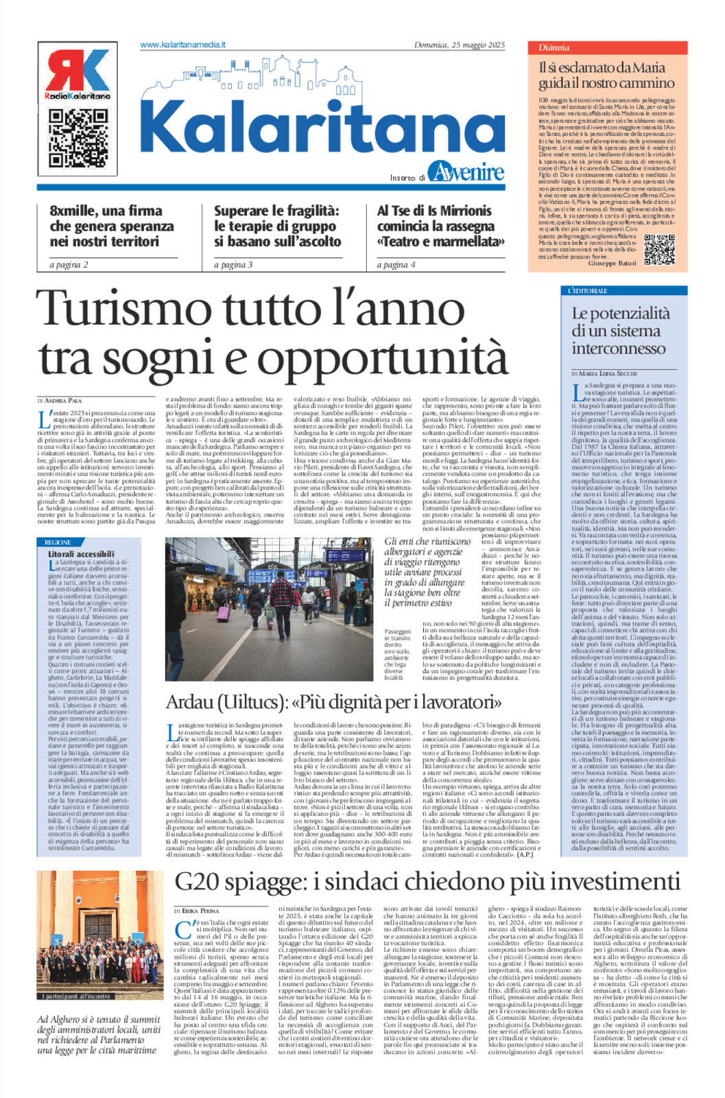 Kalaritana Avvenire di domenica 25 maggio 2025
