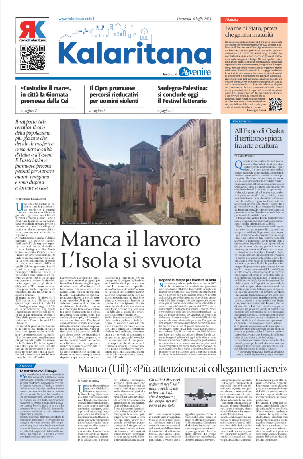 Kalaritana Avvenire di domenica 06 luglio 2025