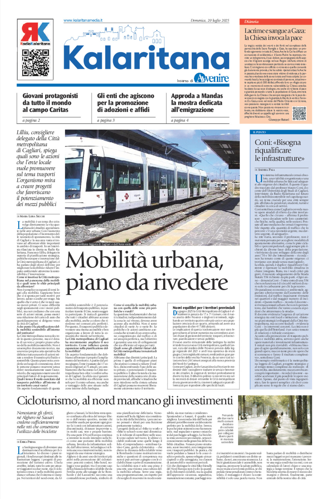 Kalaritana Avvenire di domenica 20 luglio 2025